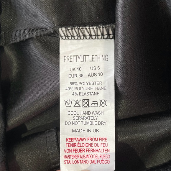 PrettyLittleThing Black Faux Leather Side Split Hem High Rise Pants Size 6 - Picture 16 of 16